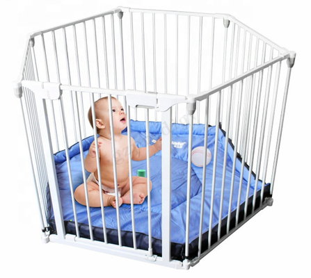 Weißer faltbarer Baby-Laufstall Multiscene ausdehnbar mit automatischem Verschluss