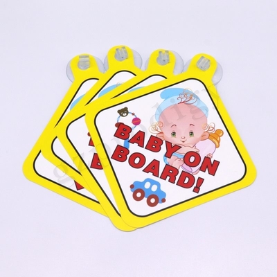 Prodigy-Autoschild aus PVC-Materialien, 127 x 127 mm, leichtes, farbenfrohes, süßes Baby an Bord-Autoschild