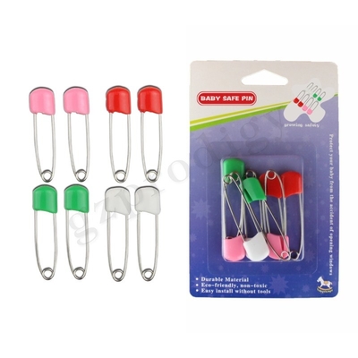 Prodigy 8 Pcs Windelspinne Öko-freundliche Kunststoff-Kopfspinne mit Baby-Saftey-Schlössern bunt