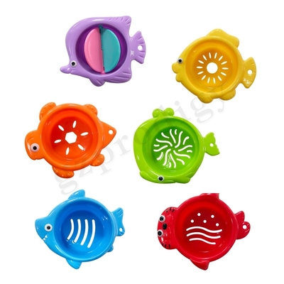 6pcs Kunststoff stapelbare Spielzeuge pädagogische andere Baby-Produkte Stackup Floating