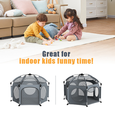 162cm Baby-Spiel-Yard Innenpop-Spiel-Zelt-UVschutz Grey Color zusammenfaltend