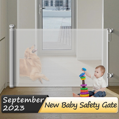140 cm bis 500 cm breite Babyschutztür Geometrische Babyschutztür aus Kunststoff Doppelschließung für Babys und Haustiere