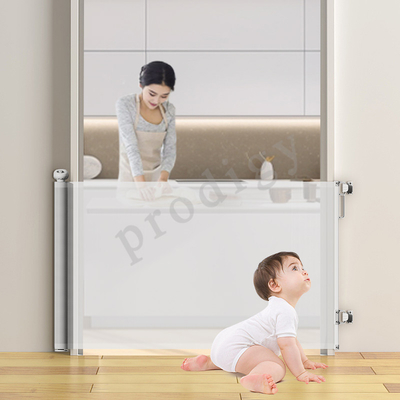 55 Zoll Klappbare Rückziehbare Treppe Tor Mesh Hunde Barrieren Rückziehbare Tür für Türöffnung